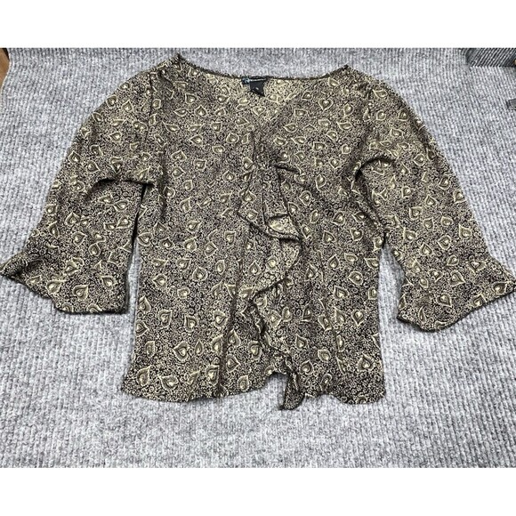 Momentum Womens Blouse Size 14 Floral Ruffles Dressy‎ Preppy Polyester Top - Picture 8 of 14